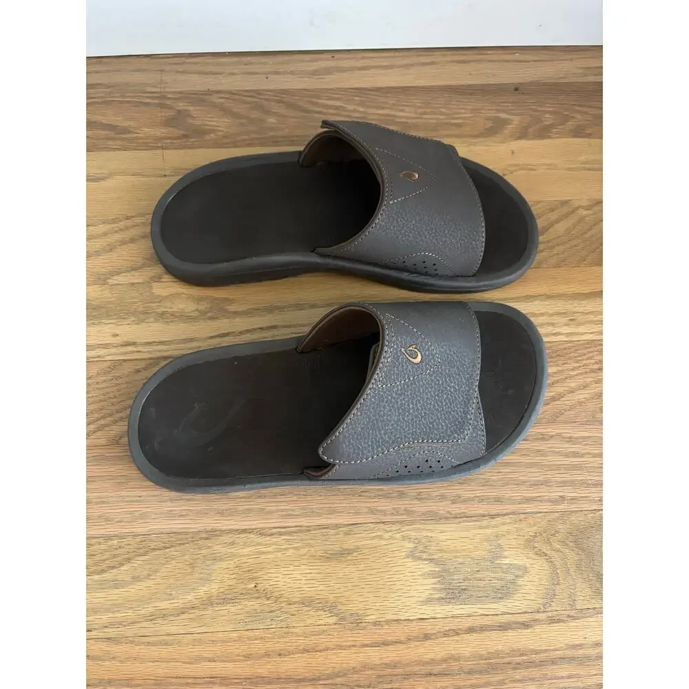 Olakai Nalu Men’s Versatile Slide Sandals Brown Size 9